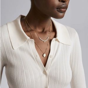 & Other Stories duo chain pearl pendant necklace